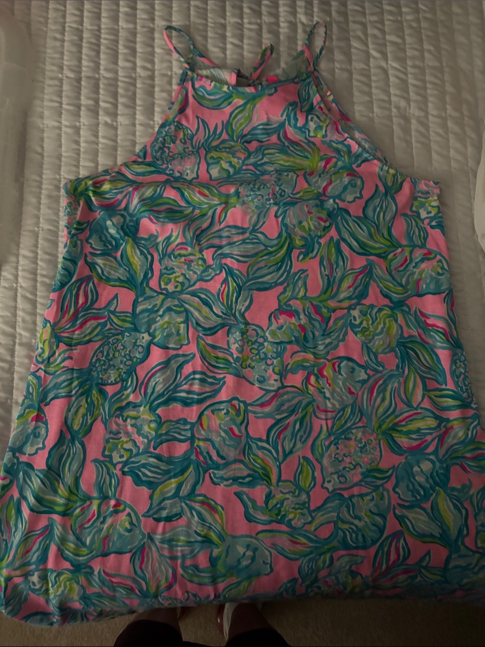 Lilly Pulitzer Pink Multicolor Floral Halter Dress